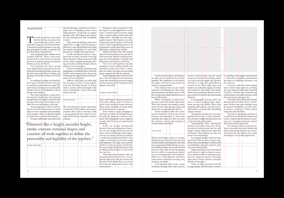 Serif Series US Letter Grid System for InDesign