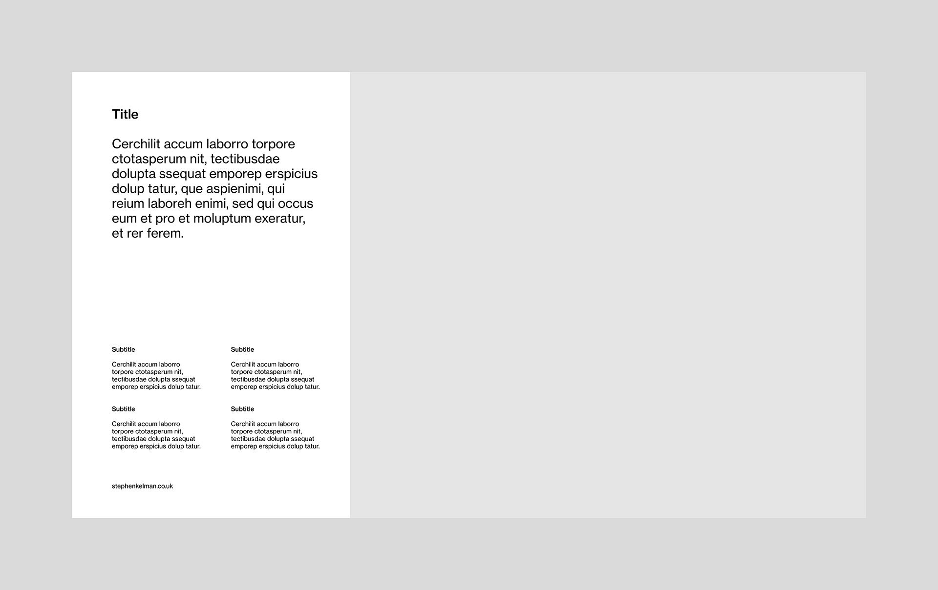 content page for a 16:9 presentation template. design features one large image and some text based content in different sizes