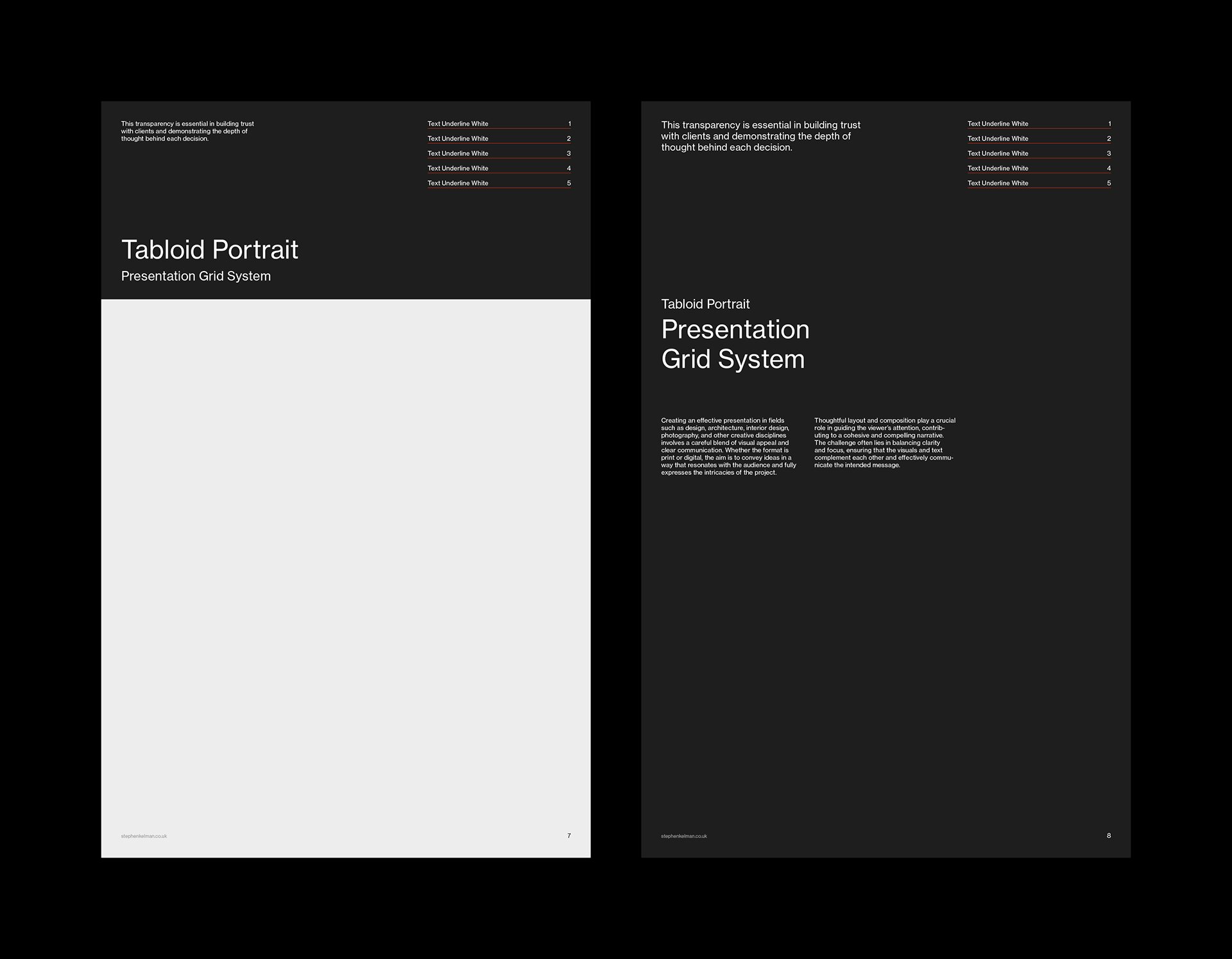 Tabloid Portrait Presentation Grid System for InDesign