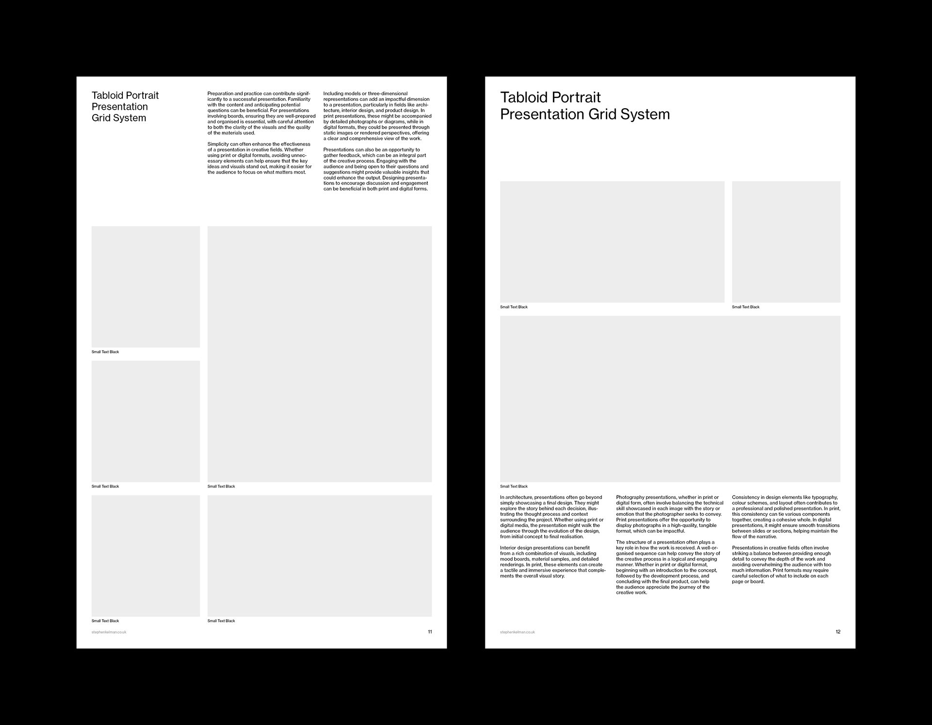 Tabloid Portrait Presentation Grid System for InDesign