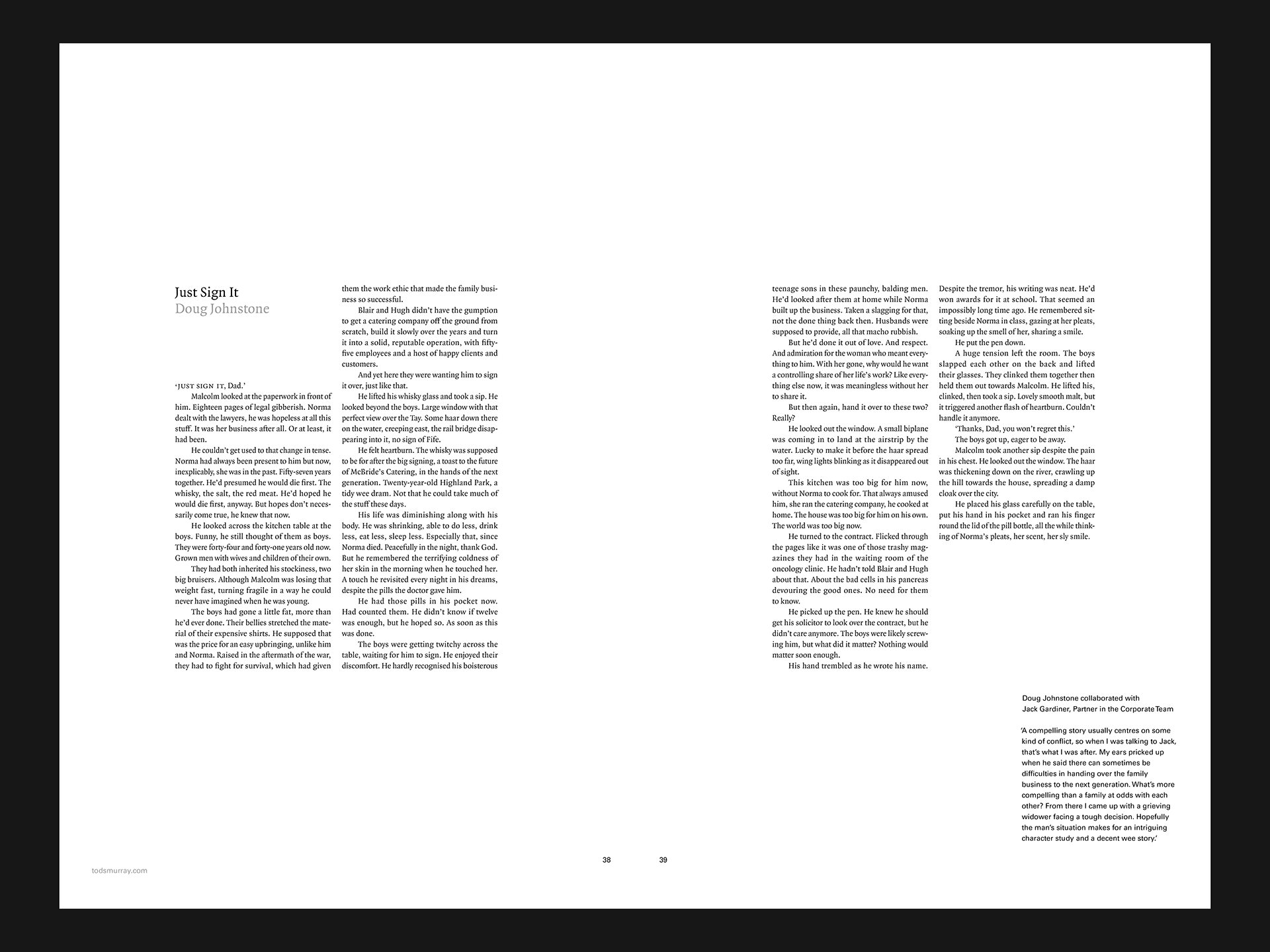 Copy-heavy brochure spread