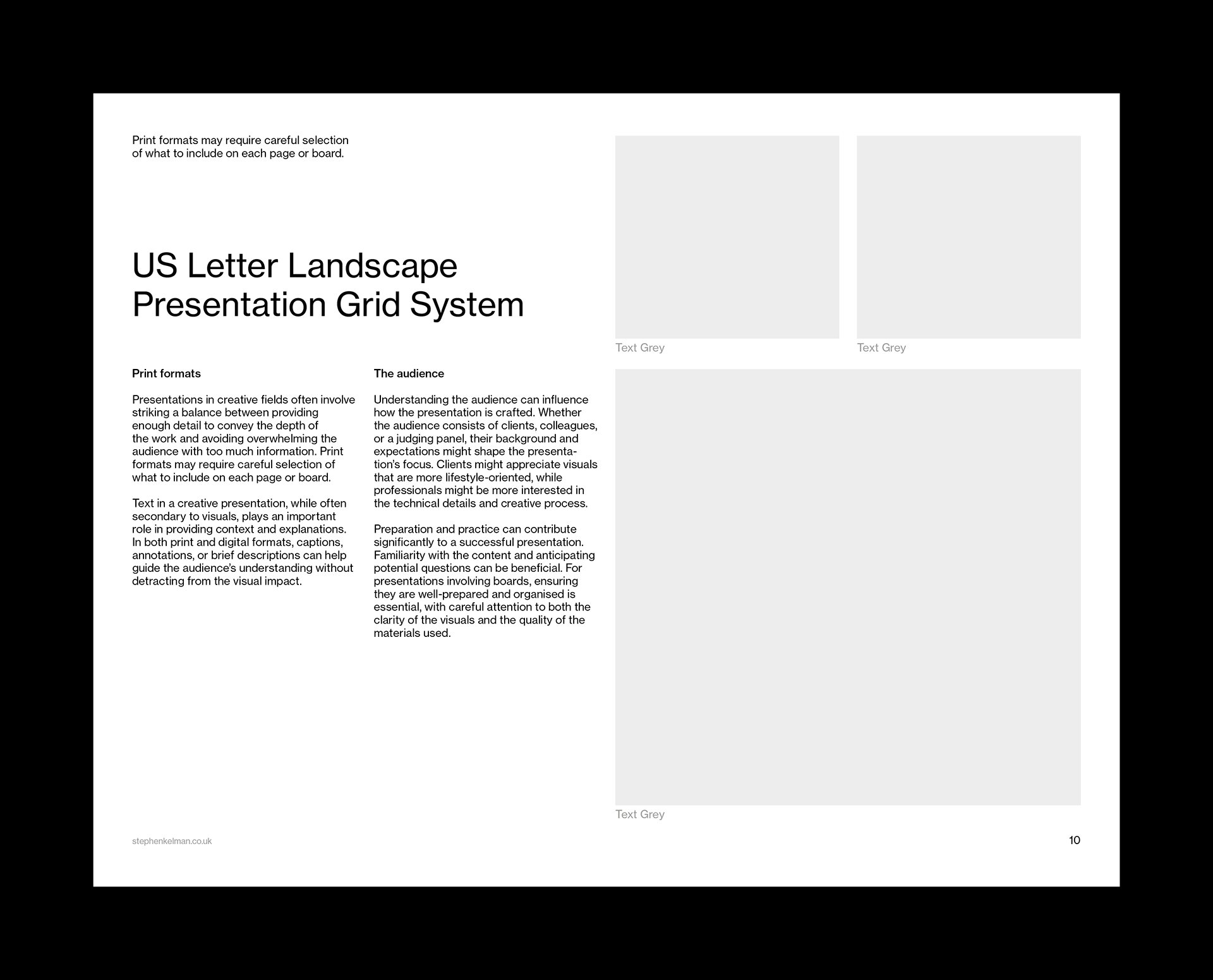 US Letter Presentation Grid System for InDesign