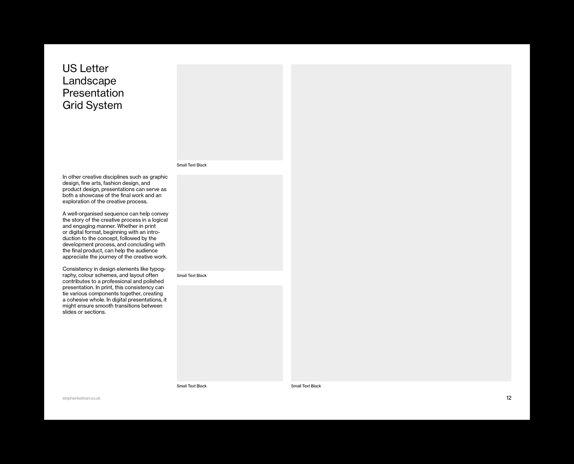 US Letter Presentation Grid System for InDesign