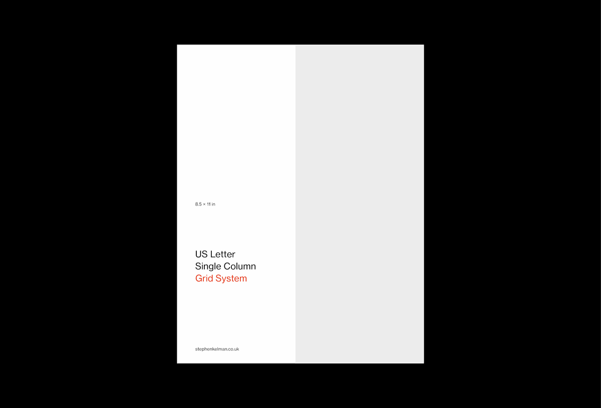 US Letter Single Column Report Grid System for InDesign