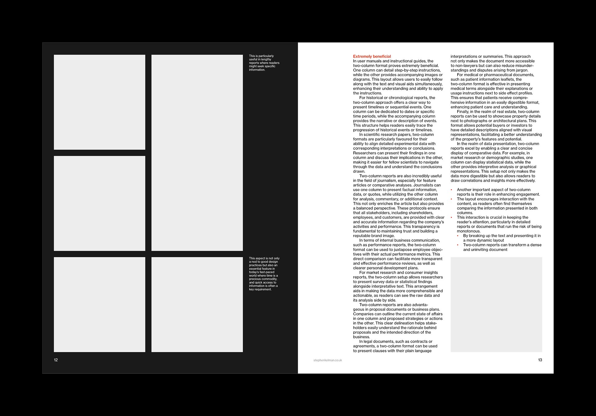 US Letter Two Column Report Grid System for InDesign