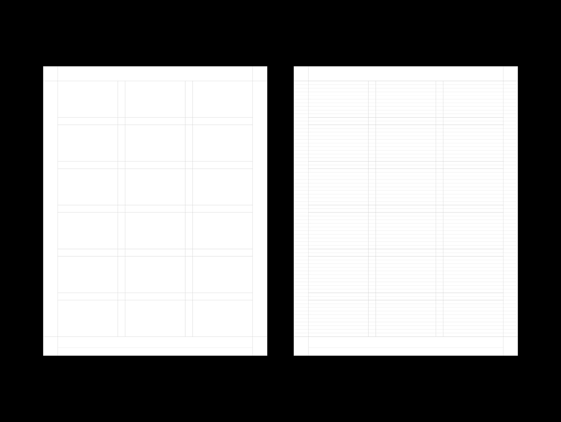 US Letter White Paper Grid System for InDesign